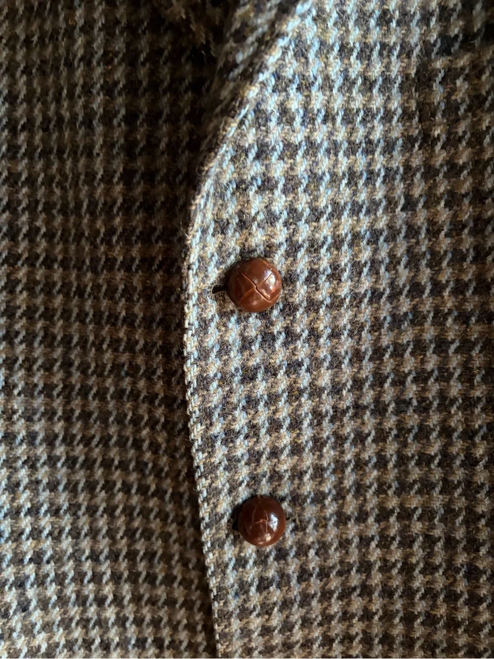 HARRIS TWEED Vintage Houndstooth Scotland Wool Sport Coat Jacket Blazer 40R